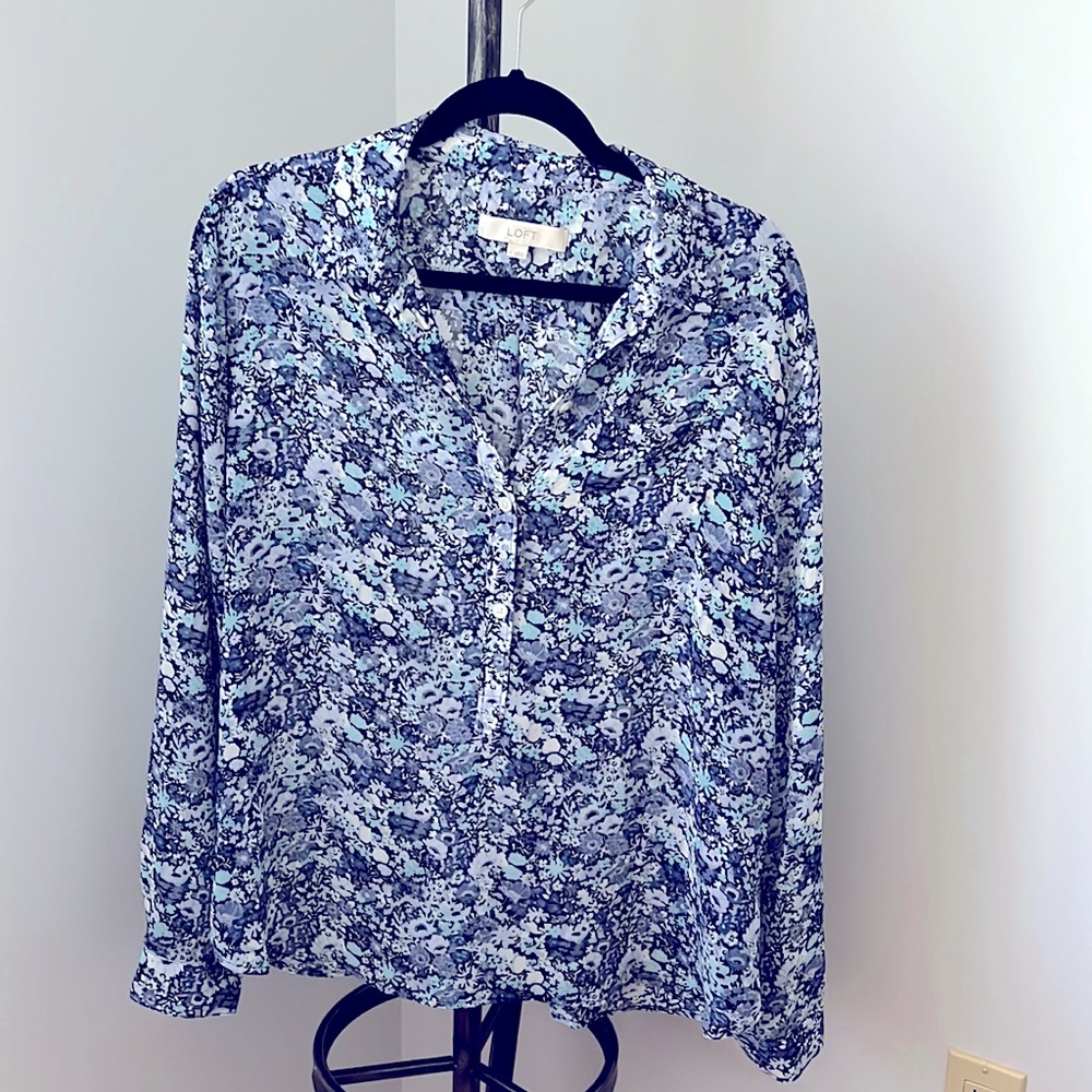 Blue Flowered Blouse